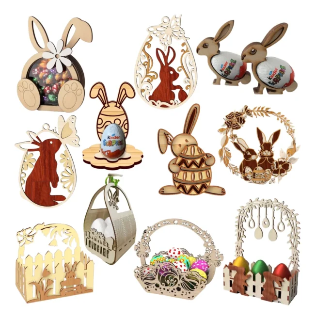 Combo Arquivos Vetores Páscoa Corte Laser Mdf + Brindes