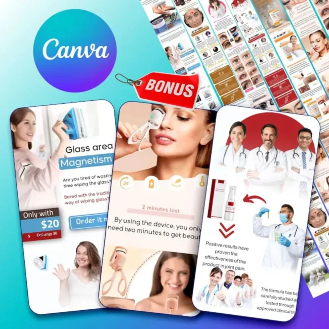 +350 Landig Page Paginas De Vendas Editavel Canva + Bonus