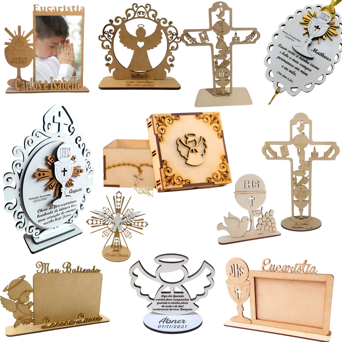 Kit Vetores Religiosos Eucaristia Batizado Corte Laser Mdf