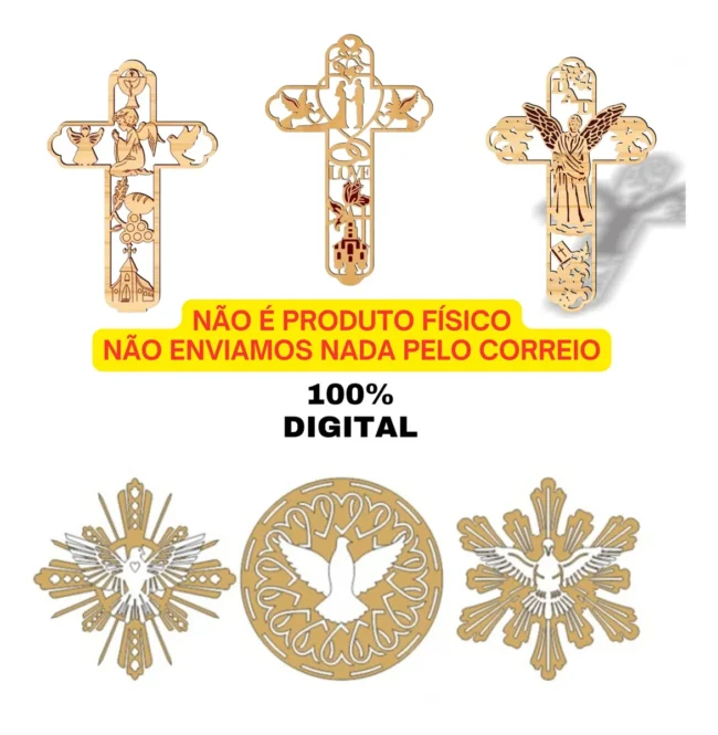 Kit Vetores Religiosos Eucaristia Batizado Corte Laser Mdf