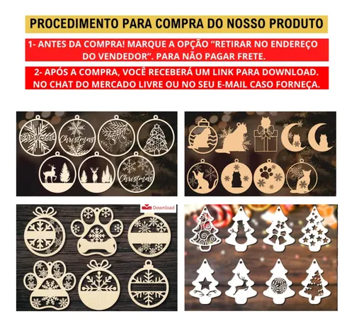 Arquivos Natal Pacote Corte Laser Mdf Vetores+ Brindes