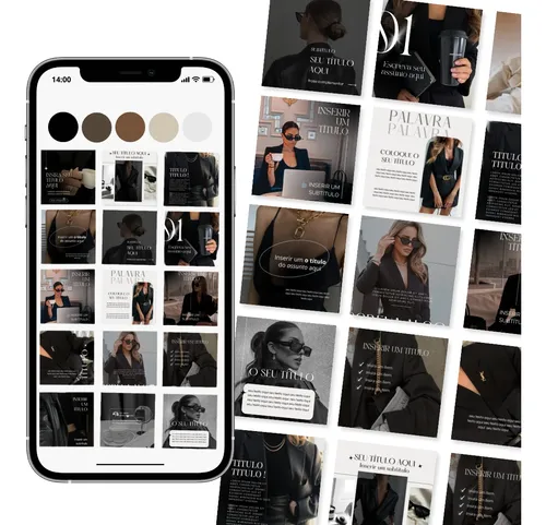 1300 Templates Sofisticados Pack Canva Design Feed Instagram