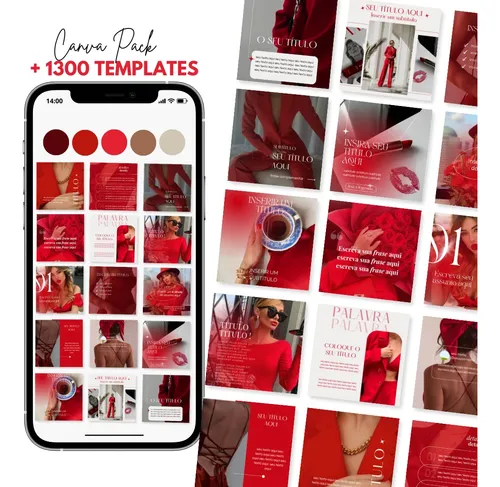 1300 Templates Sofisticados Pack Canva Design Feed Instagram