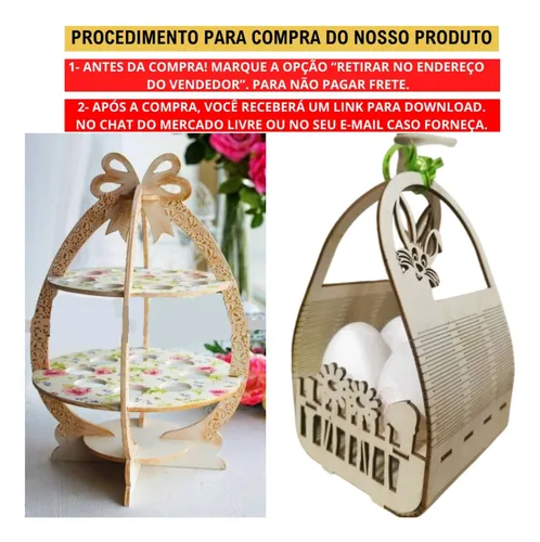 Arquivos Vetores Páscoa Coelhos Combo Corte Laser + Brindes