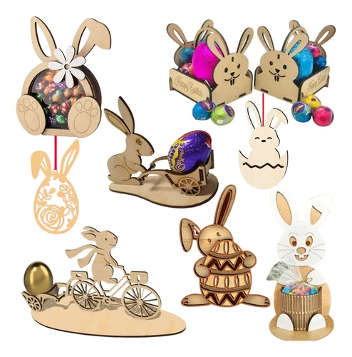 Arquivos Vetores Páscoa Coelhos Combo Corte Laser + Brindes