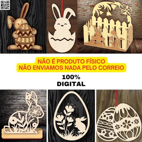 Arquivos Vetores Páscoa Coelhos Combo Corte Laser + Brindes
