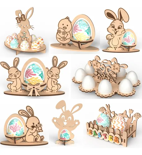 Arquivos Vetores Páscoa Coelhos Combo Corte Laser + Brindes
