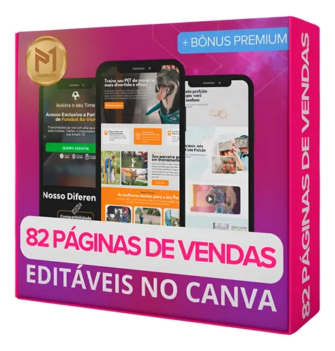 Pack Páginas De Vendas Editáveis Canva + Elementor + Bonus