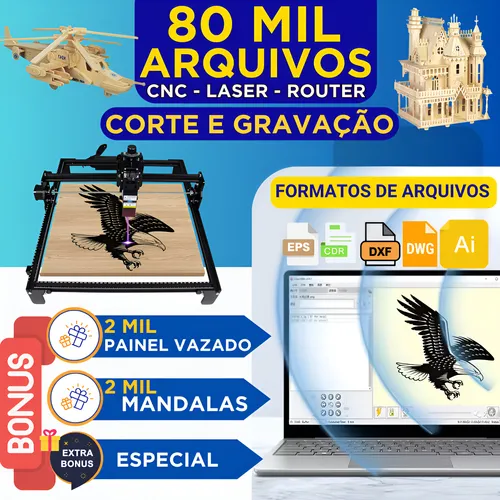 Pacote 80Mil Vetores CNC Laser