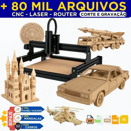 Pacote 80Mil Vetores CNC Laser