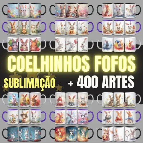 Pack 400 Artes Pascoa Canecas