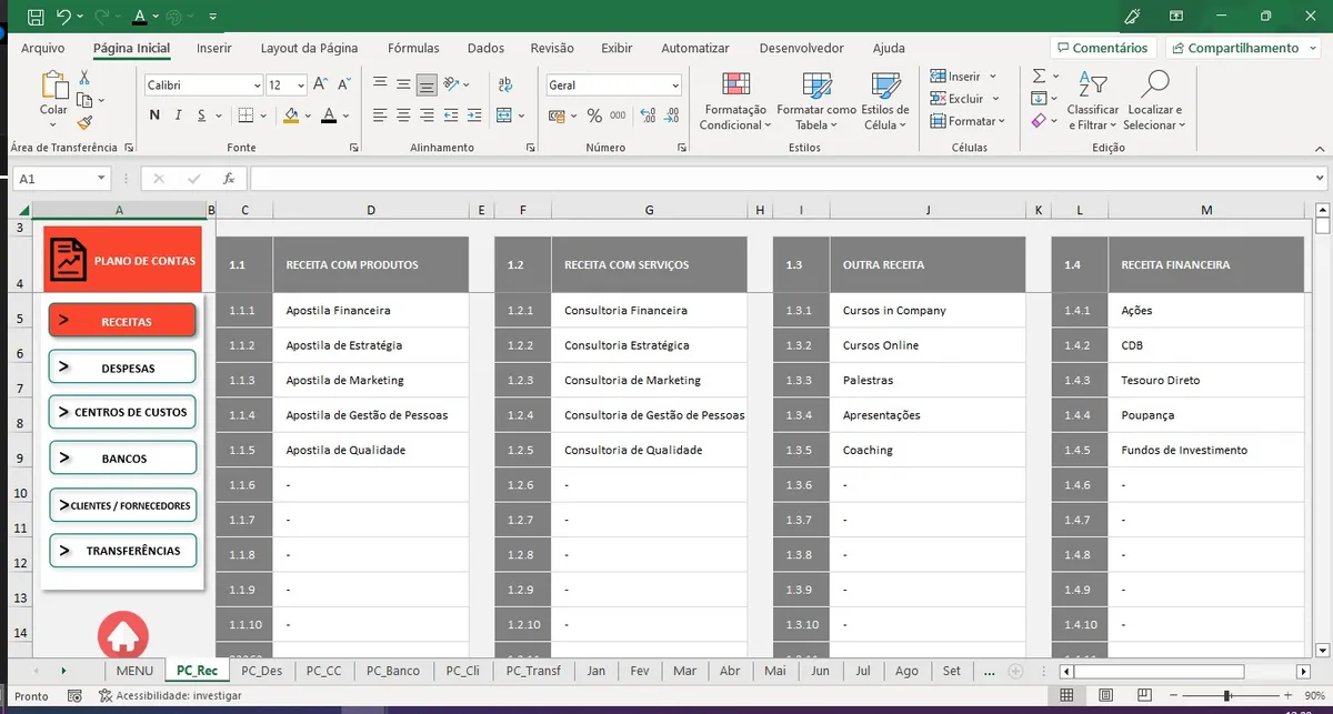 Controle Financeiro Fluxo Caixa Completo