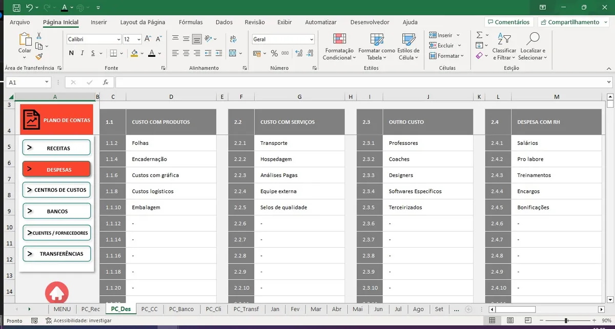 Controle Financeiro Fluxo Caixa Completo