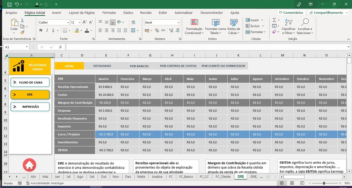 Controle Financeiro Fluxo Caixa Completo