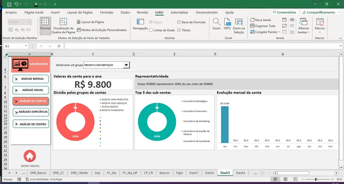 Controle Financeiro Fluxo Caixa Completo