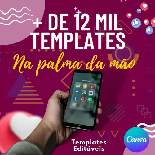 Pack Templates Canva +12.000 Posts/reels Editáveis + Bônus