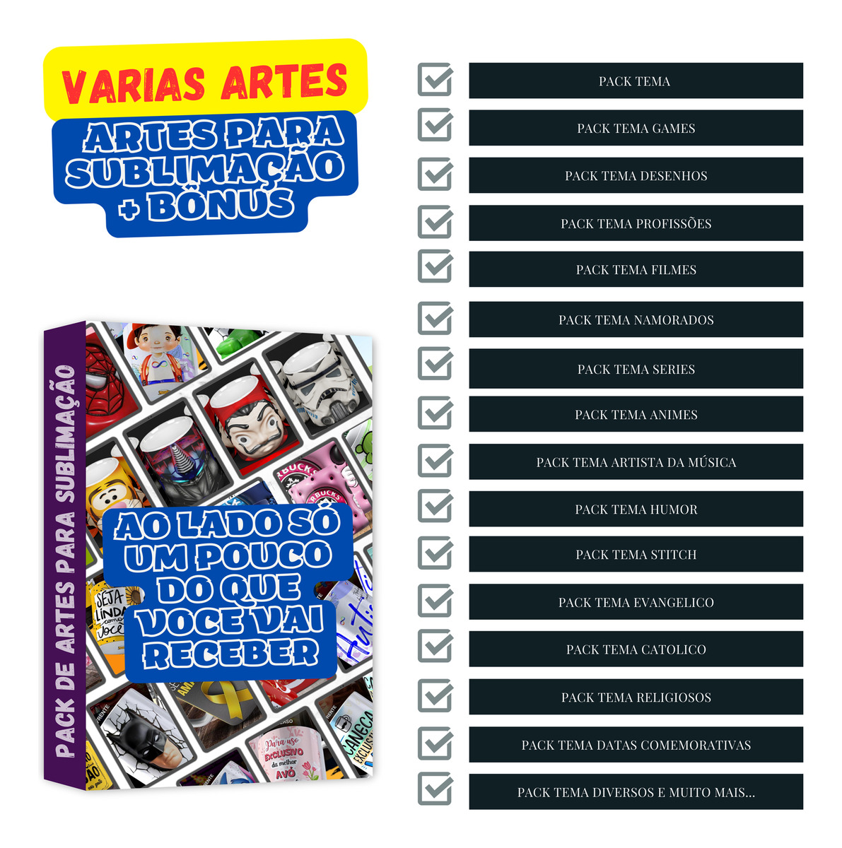 Pack Canecas Atualizado 2025 – Mais De 100.000 Artes + Bônus