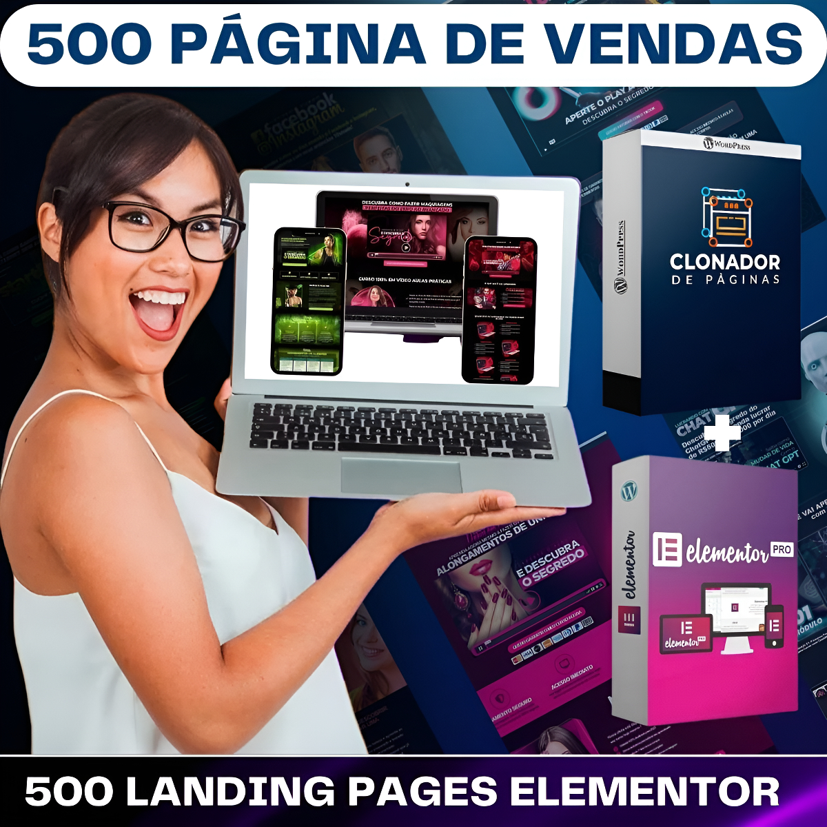 Pack Landing Pages Templates Elementor Wordpress + 2 Bônus