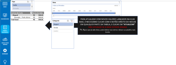 Planilha Fluxo De Caixa C/ Dashboard – Pessoal / Empresarial