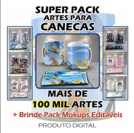Super Pack Arte Canecas Estampas Sublimação + De 25000 Artes