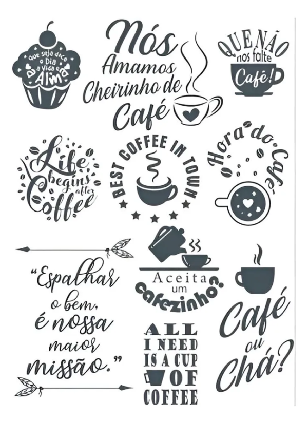 Pacote Vetores Frases Cozinha Cafe Adesivos Laser Router Cnc