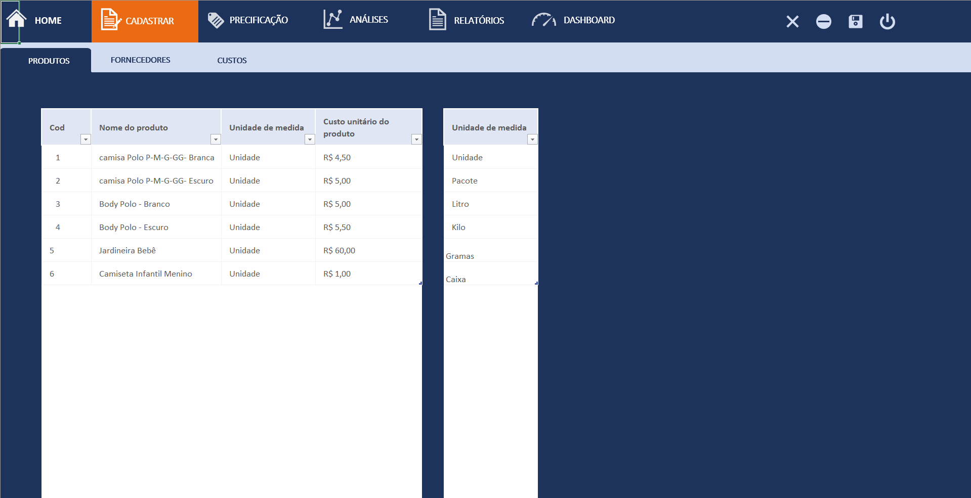 Sistema De Precificação Para Revenda De Produtos