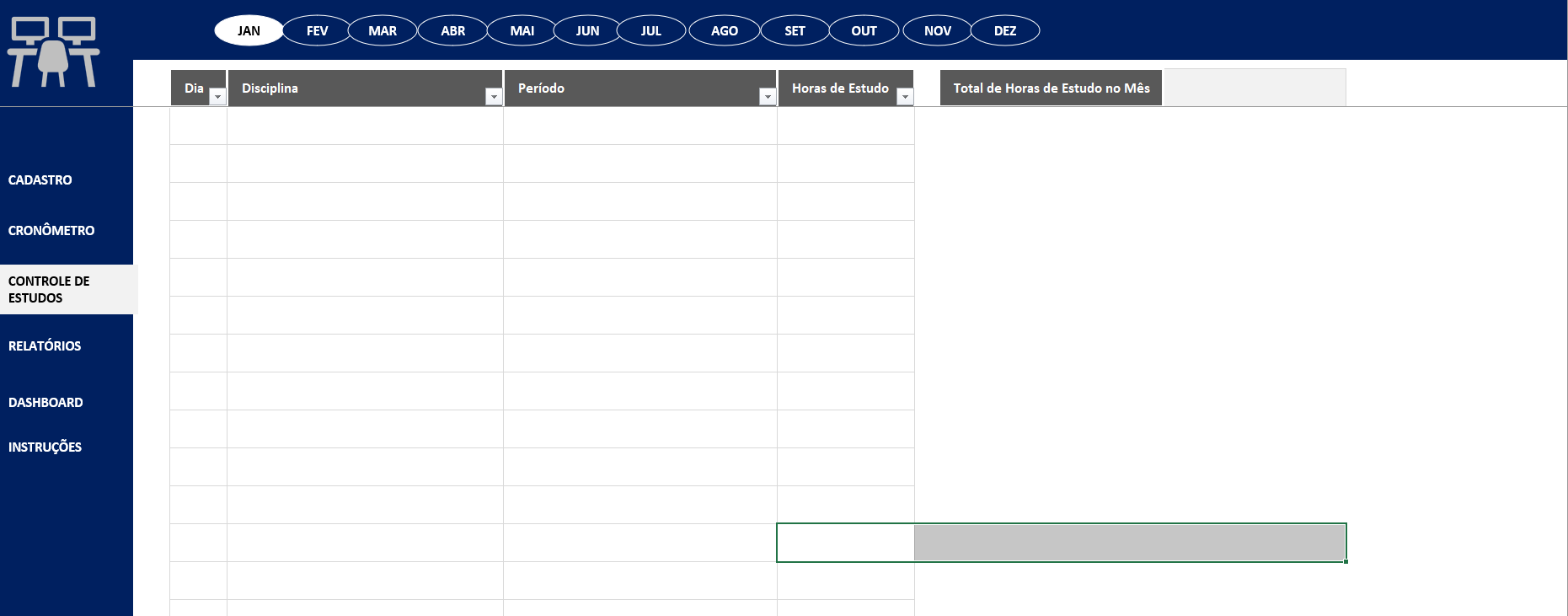 Planilha De Controle De Estudo Para Concurso Em Excel