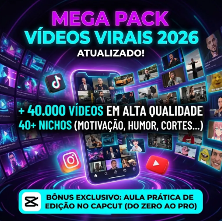 Pack Cortes Com Mais De +40.000 Vídeos Virais Editáveis 2026