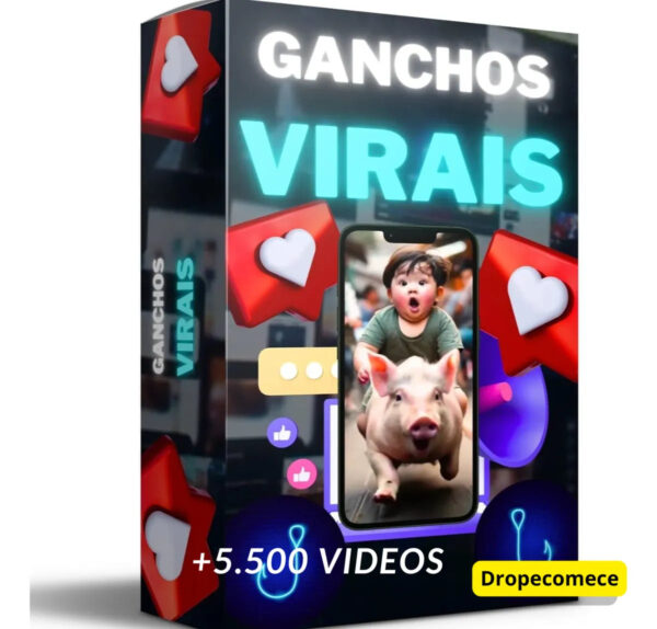 Pack +5.500 De Ganchos + Cortes Virais P/ Redes Sociais + Bq