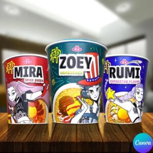 Guerreiras Do K-pop - Adesivo Para Cup Noodles