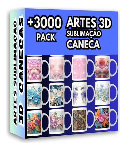 Pack 3000 Artes Digitais 3d Sublimação P/caneca Vários Temas