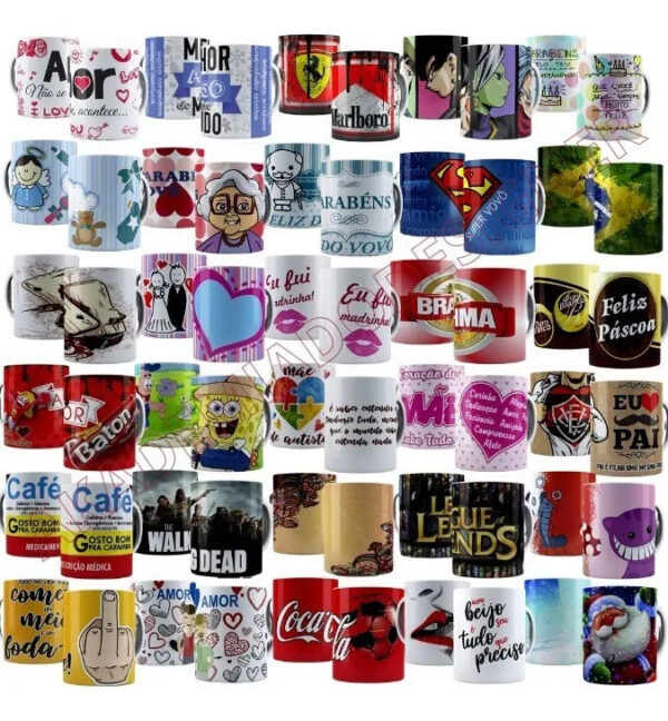 Pack 99 Mil Artes Para Sublimação Canecas 80+ Temas 2023