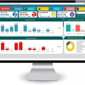 Planilha de Controle Financeiro Dashboard Dre Excel + Bônus