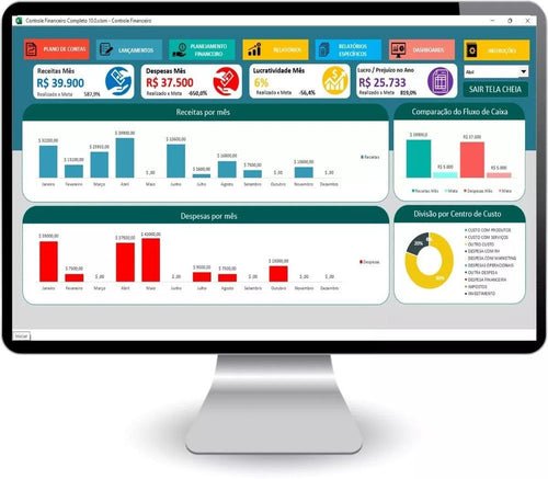 Planilha de Controle Financeiro Dashboard Dre Excel + Bônus