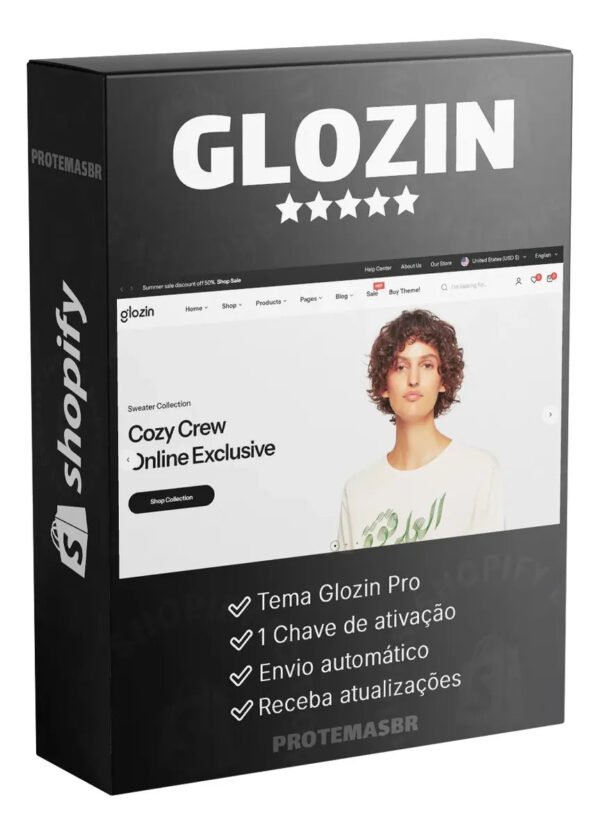 Tema Glozin Shopify Atualizado + Chave De Ativação E Bônus