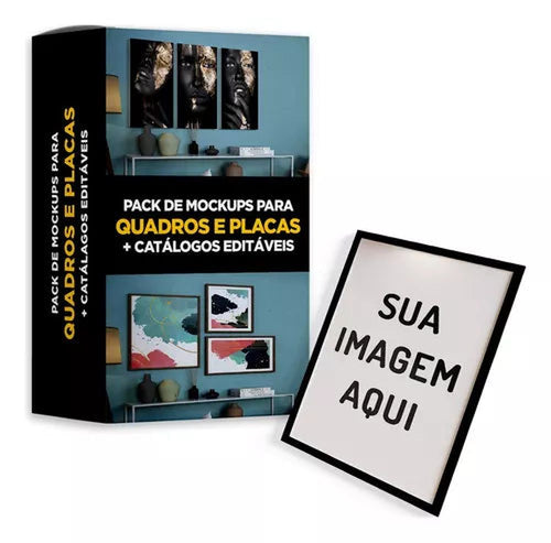 Pack De Mockups De Quadros E Placas Decorativas + Catálogos