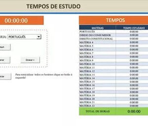 Planilha De Estudos Para Concurso com Controle De Revisão