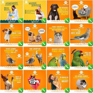 Pack 100 Artes Para Petshop Pet Shop Editáveis Corel Cdr