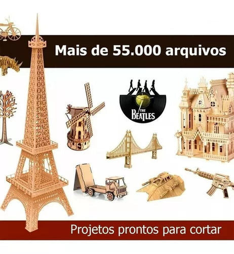55.000 Arquivos Kit Dxf Cdr Eps Corte A Laser Cnc