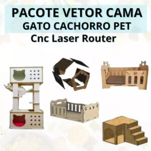 Pacote Vetor Cama / Casa Gato Cachorro Pet Cnc Laser Router