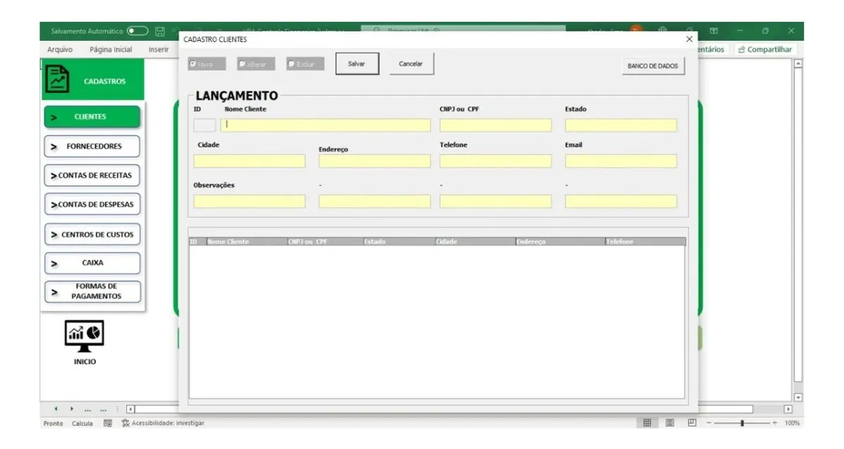 Controle Financeiro Empresas Excel